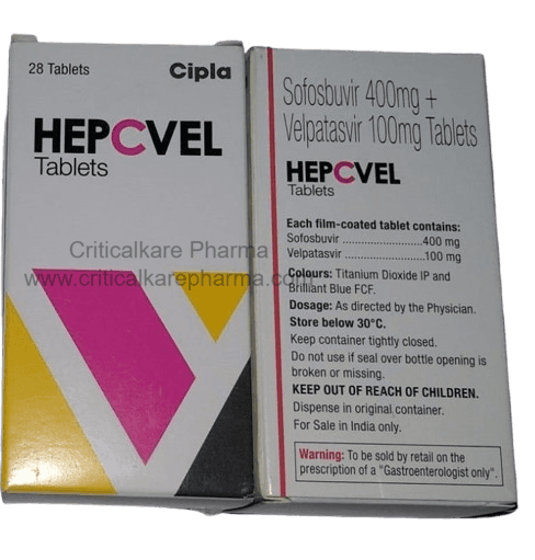 Hepcvel Sofosbuvir 400mg Velpatasvir 100mg Tablets 28's