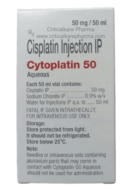 Cytoplatin Cisplatin 50mg Injection Vial 50ml 1's