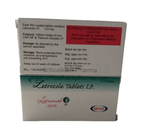 Letronat Letrozole 2.5mg Tablet 10's