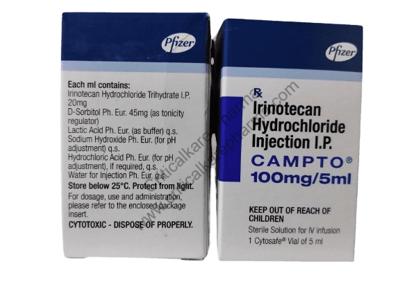 Campto Irinotecan 100mg Injection Vial 5ml 1's