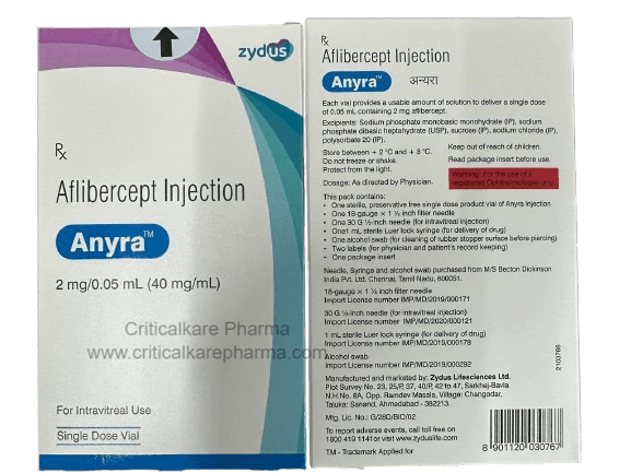 Anyra Aflibercept 40mg Injection Vial 1's
