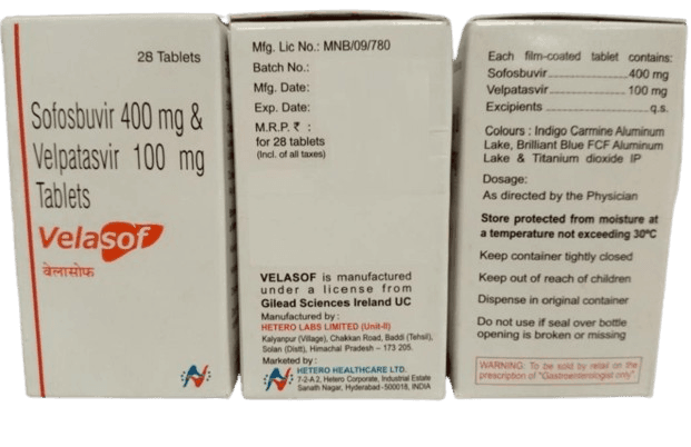 Velasof Sofosbuvir 400mg Velpatasvir 100mg Tablets 28's