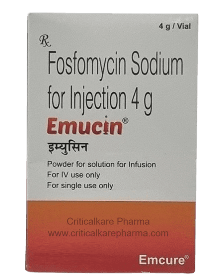 Emucin Fosfomycin 4gm Injection Vial 1's