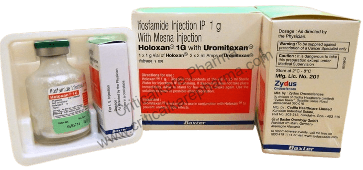 Holoxan With Uromitexan Ifosfamide, Mesna 1gm Injection Vial 1's