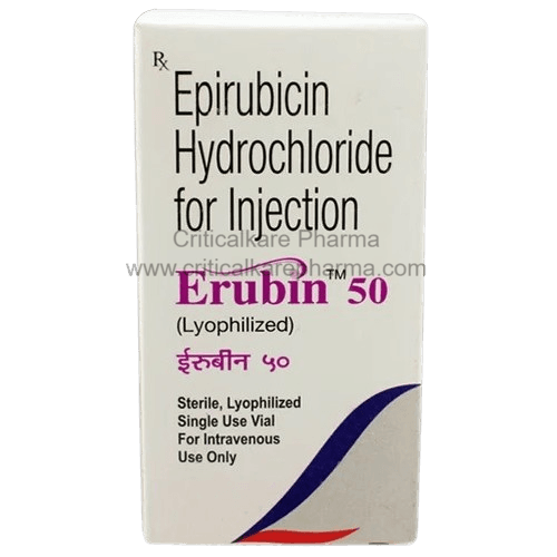 Erubin Epirubicin 50mg Injection Vial 1's