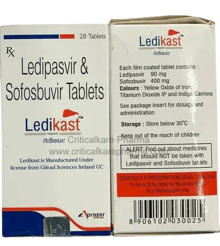 Ledikast Ledipasvir 90mg Sofosbuvir 400mg Tablets 28's